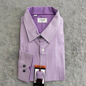 NEW Duchamp London Men's 18.5 /XXL Slim Fit Dress Shirt Stretch Cotton Purple